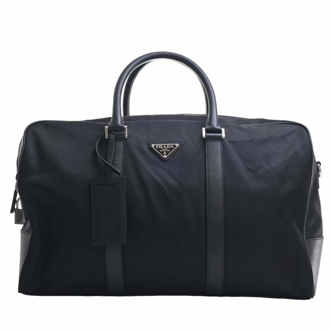 PRADA プラダ TESSUTO SAFFIANO トライアングルロゴ 2WAY ボストンバッグ ハンドバッグ 2VC014 ブラック by