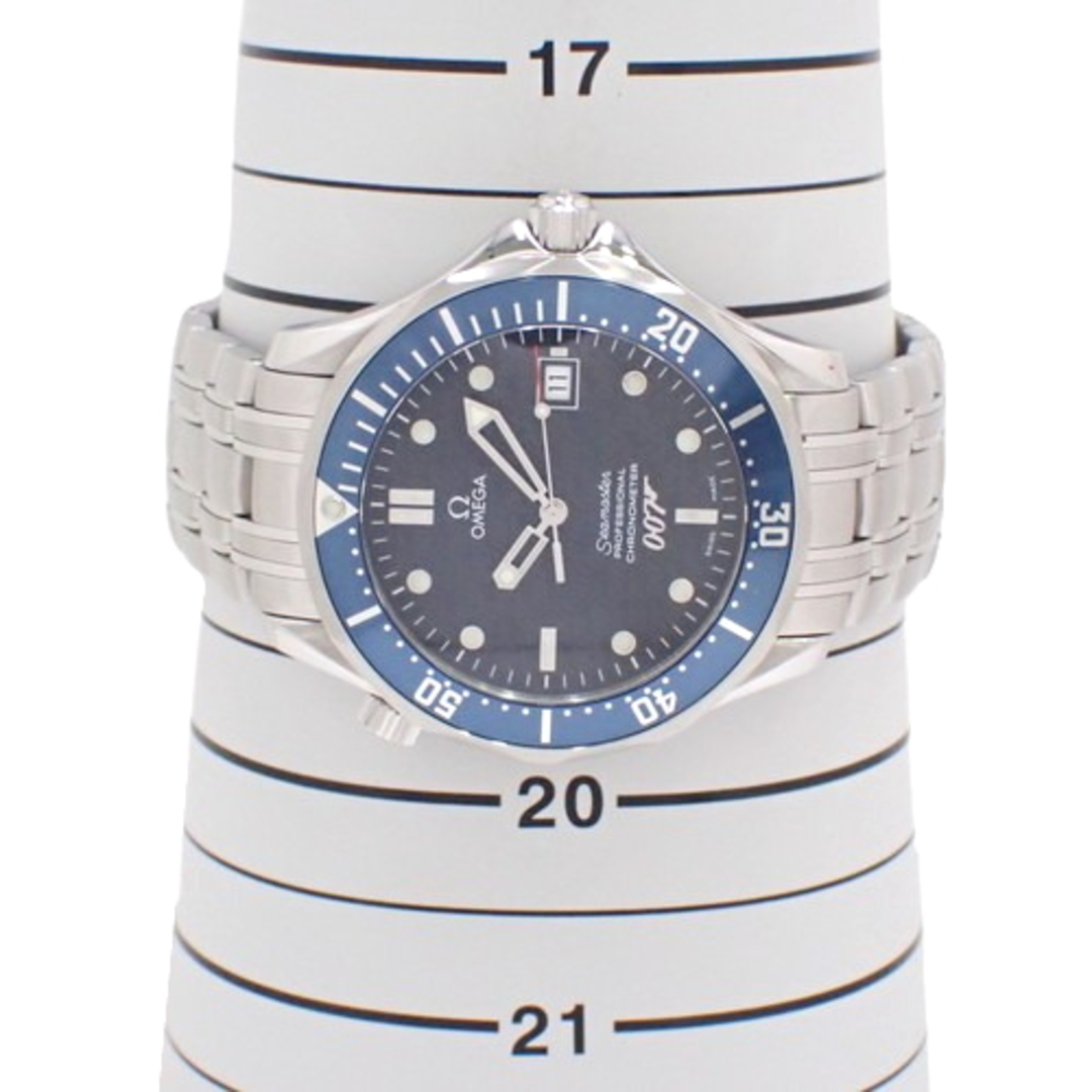 オメガ シーマスター300 007 自動巻き 腕時計 ジェームズボンド 世界限定10007本 ステンレススチール SS ブルー 2002年12月購入 2537.80 メンズ 40802063871【アラモード】