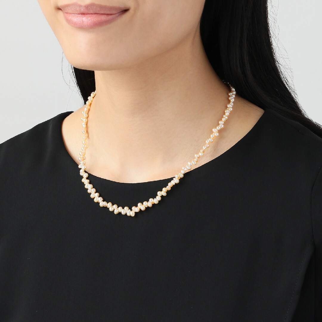 国産ベビーアコヤ バロックパール ネックレス約５ｍｍ真鍮合金材質