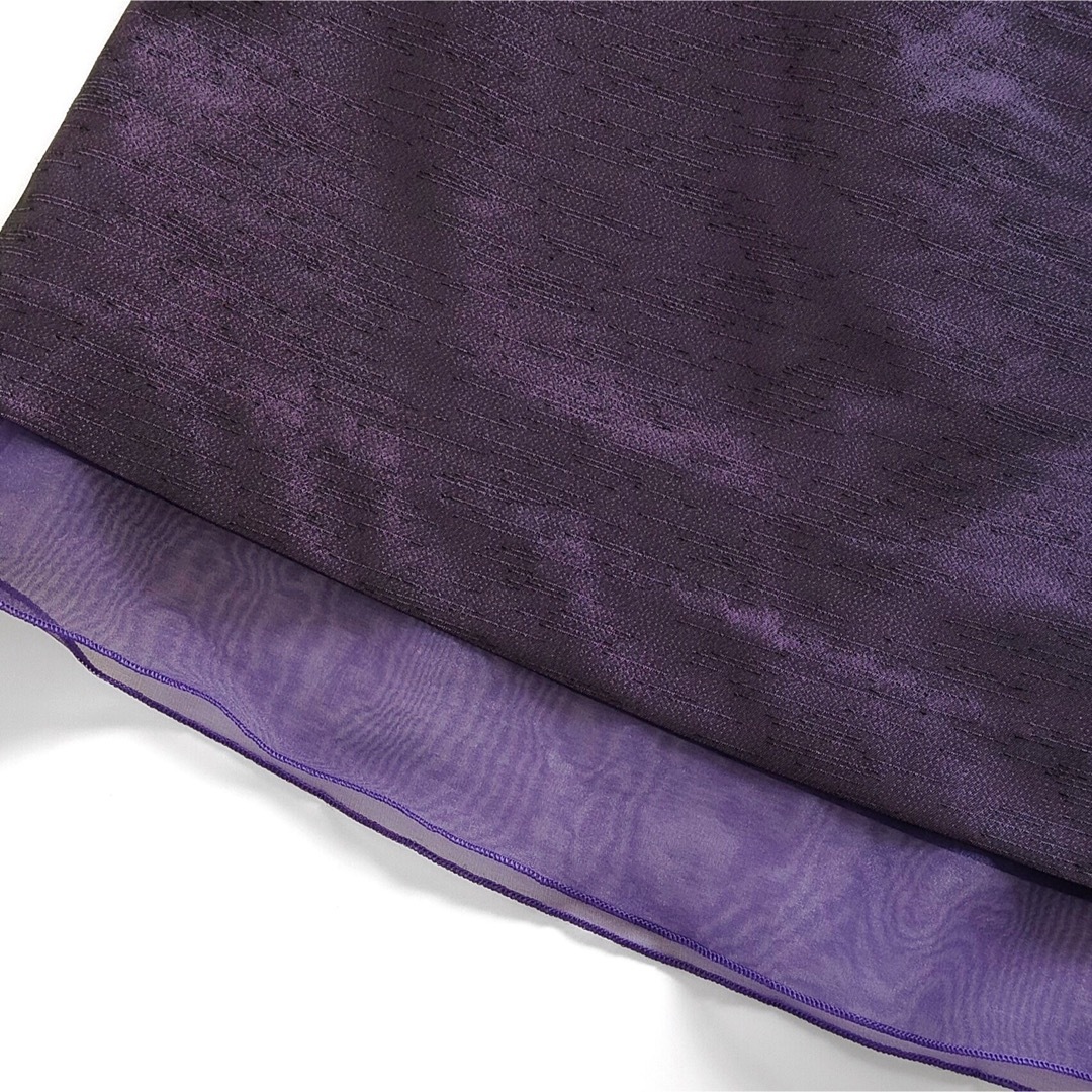 美品 ヴィンテージ セットアップ ジャケット スカート オーガンジー パープル紫