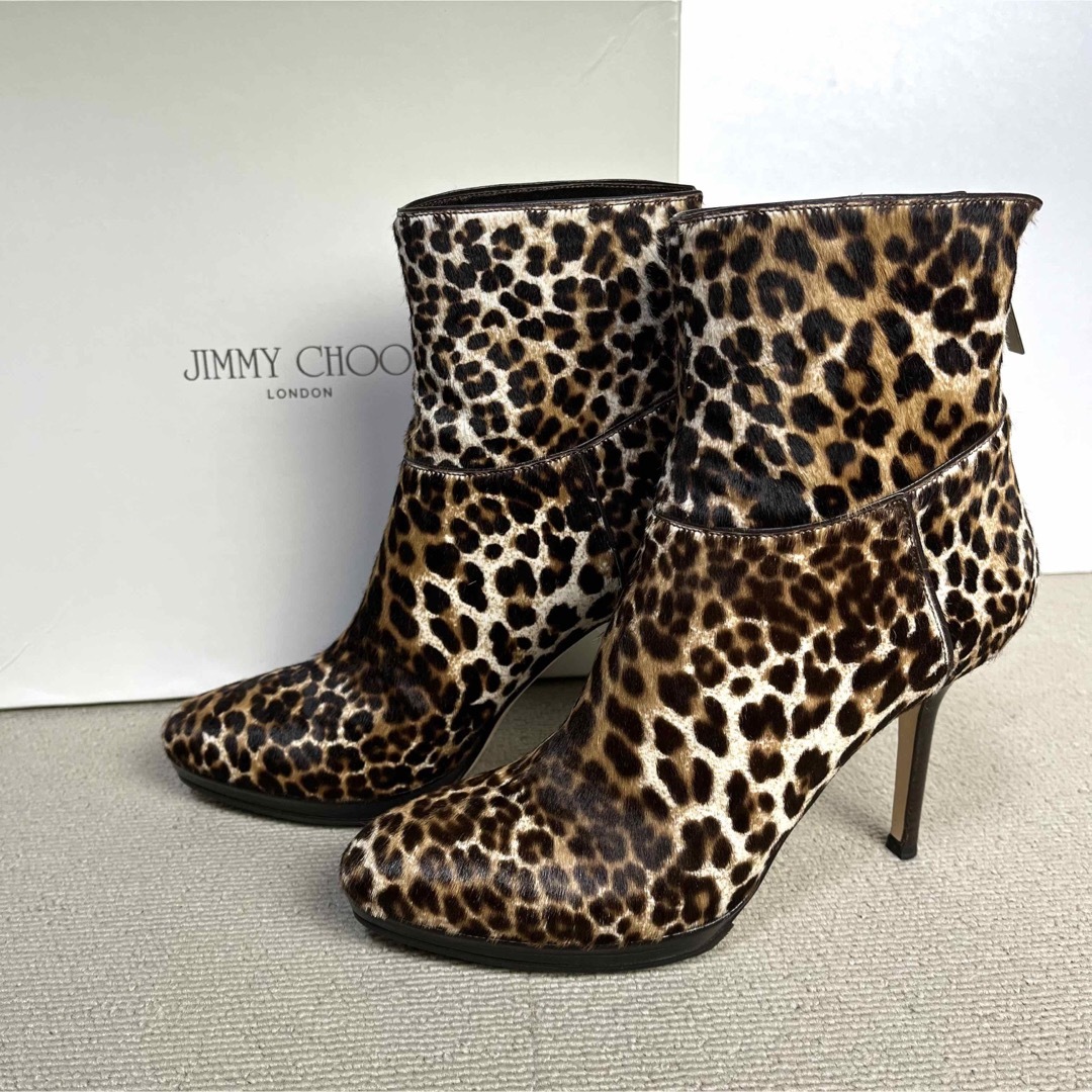 35 JIMMY CHOO ショートブーツ レオパード　豹柄　ジミーチュウ