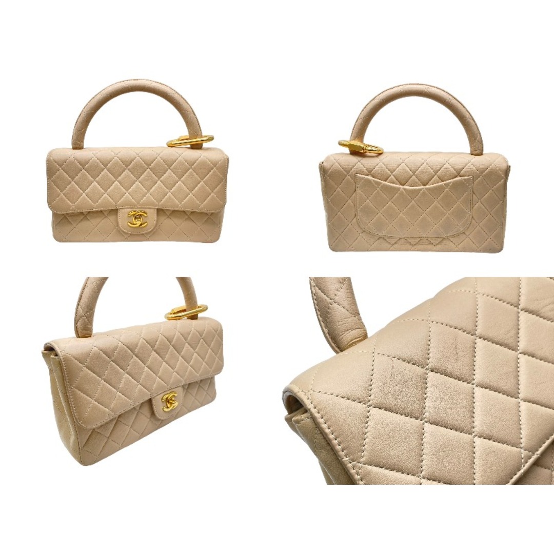 CHANEL シャネル ヴィンテージ ラムスキン ベージュ バッグ