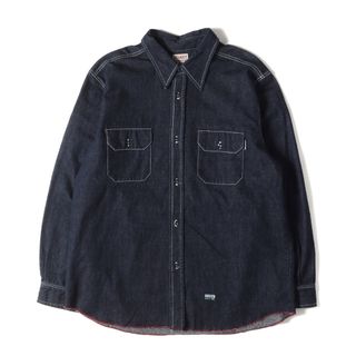 STUSSY ステューシー シャツ サイズ:XL 90s 紺タグ デニム ワーク シャツ USA製 インディゴ ブルー ネイビー トップス  カジュアルシャツ 長袖 ブランド アーカイブ 【メンズ】【中古】