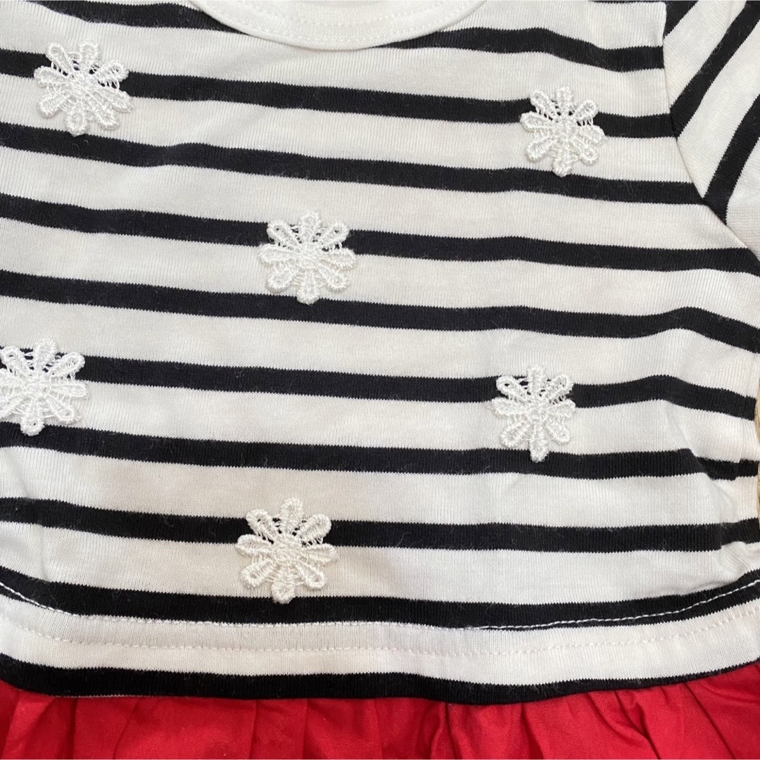 アカチャンホンポ(アカチャンホンポ)のワンピース ベビースカート 赤ちゃん本舗 女の子 かわいい ボーダー 花柄 キッズ/ベビー/マタニティのベビー服(~85cm)(ワンピース)の商品写真