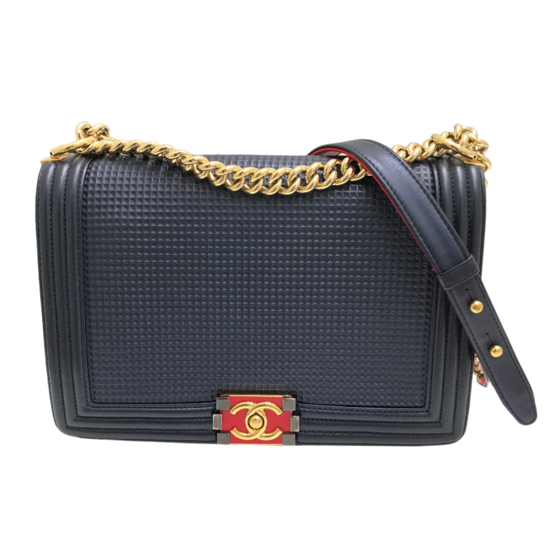 シャネル CHANEL ボーイシャネル28 A92193 ネイビー カーフ カーフ レディース