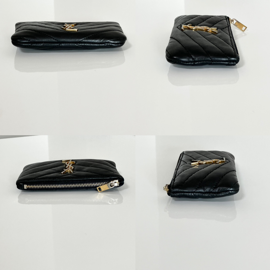 YSL イヴ・サンローラン 小銭入れ コインケース ワイライン 黒 キーリング-