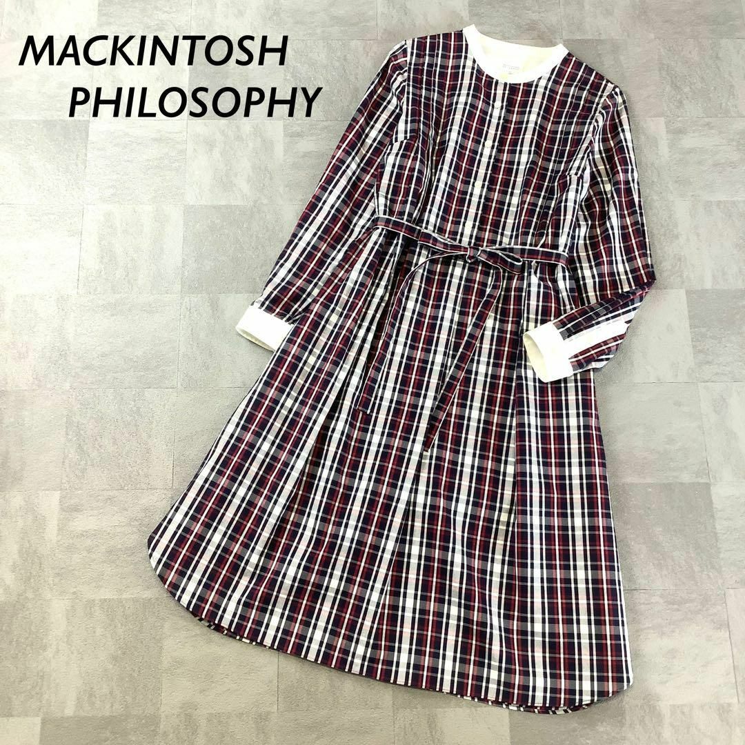 美品 MACKINTOSH PHILOSOPHY バンドカラー ワンピース