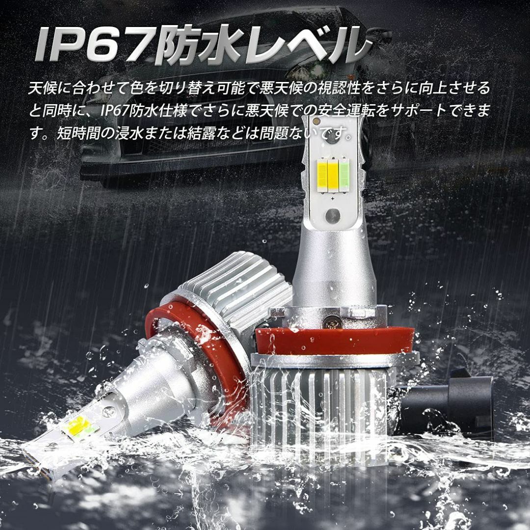 ledフォグランプ h8 h11 ホワイト 車検対応 h8 led フォグ 黄色 3