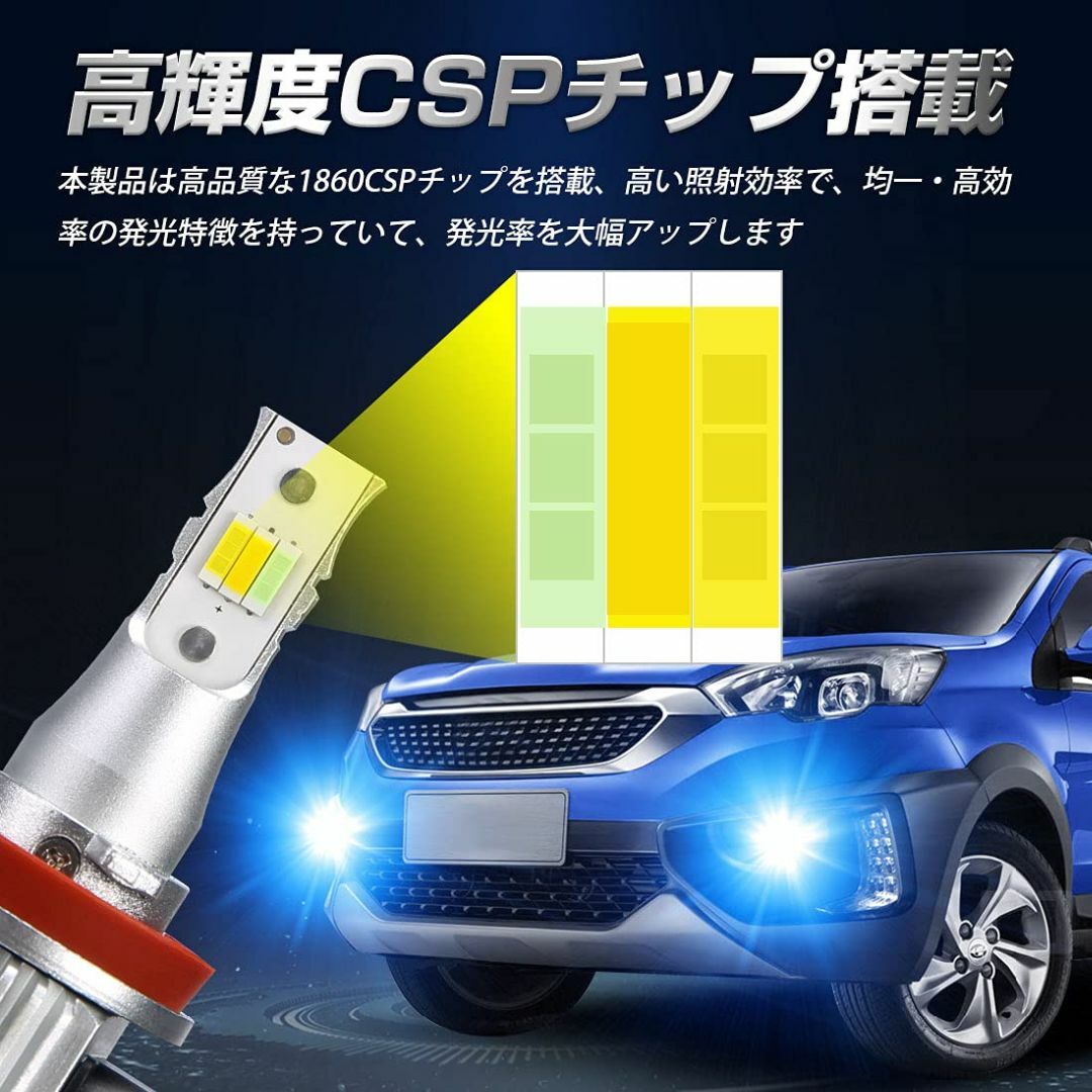 ledフォグランプ h8 h11 ホワイト 車検対応 h8 led フォグ 黄色 4