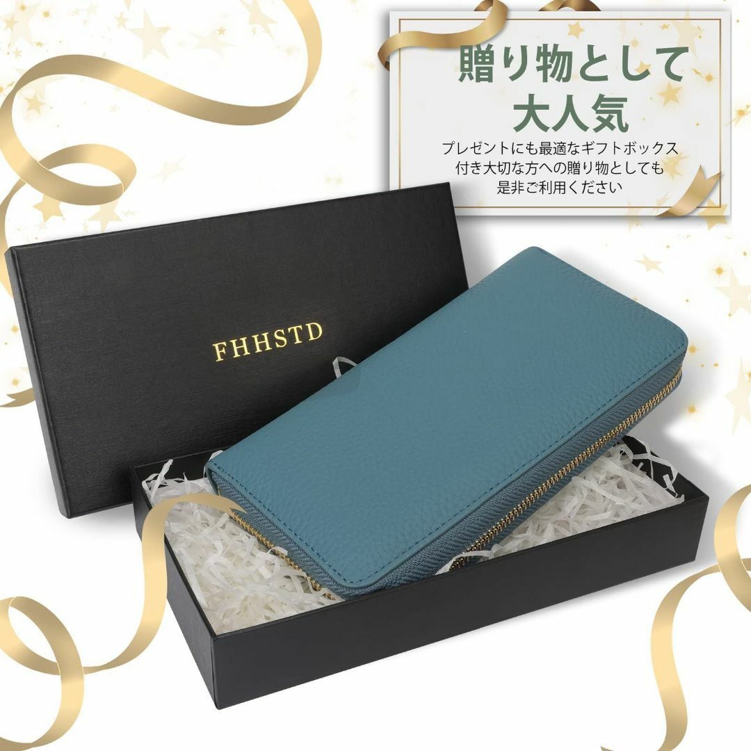 【色: ブルー】長 財布 財布 カード22枚 大容量 YKKファスナー 多機能財