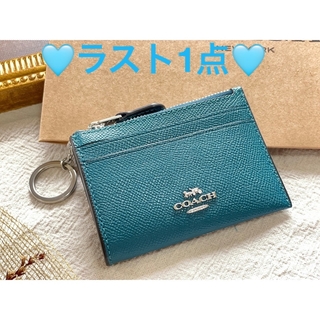 コーチ(COACH)の人気色【COACH 88250】ミニスキニー　ID ケース　免許証　小物　ブルー(パスケース/IDカードホルダー)