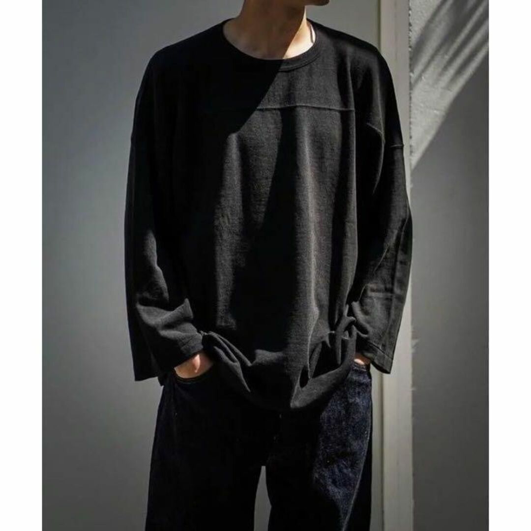 COMOLI フットボールTシャツ NAVY 2-