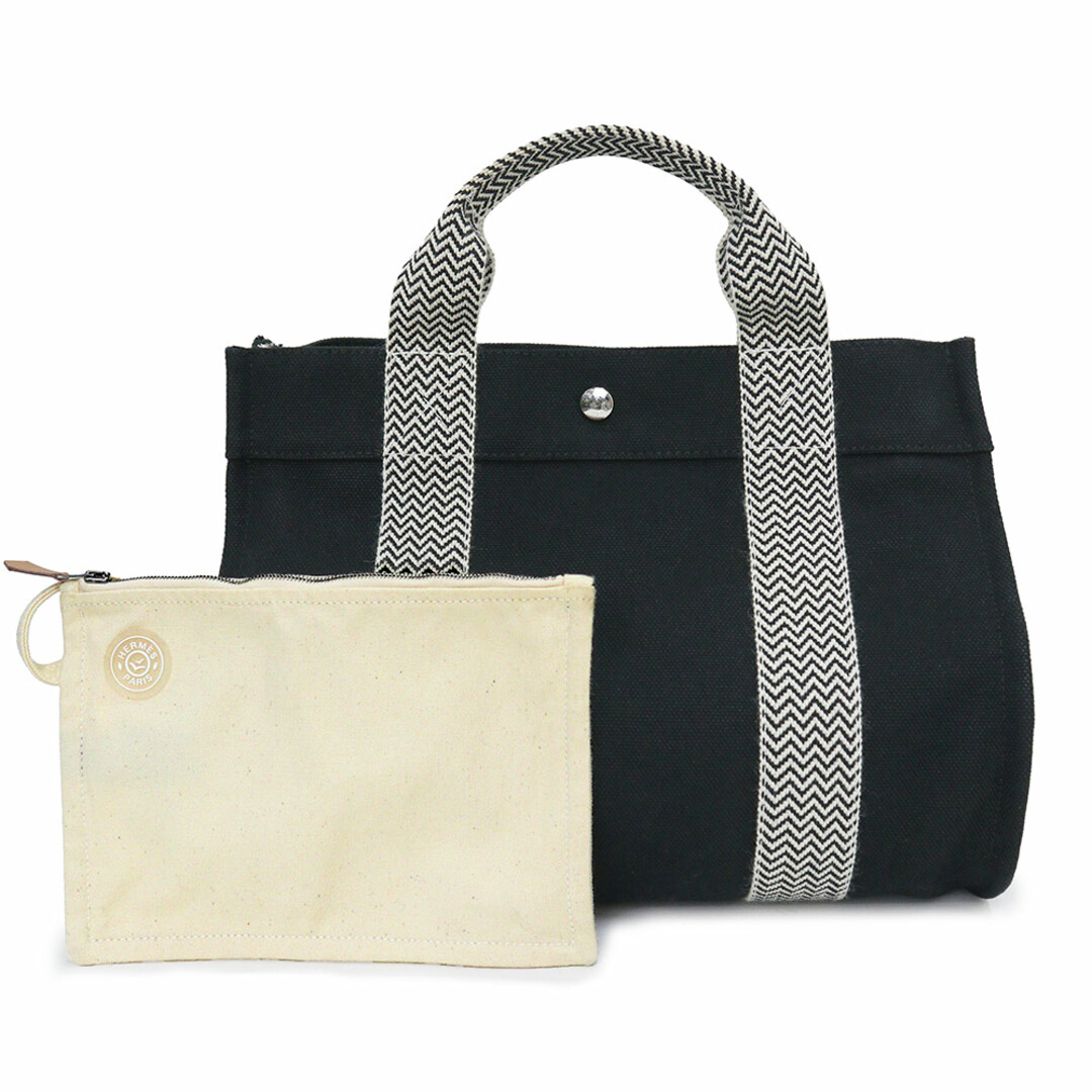 エルメス HERMES カンヌPM ポーチ付きハンドバッグ ブラック