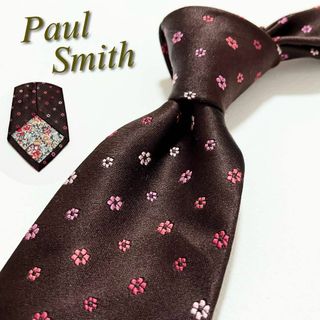 美品 Paul Smith ポールスミス　ネクタイ 花柄 総柄 ピンク シルク