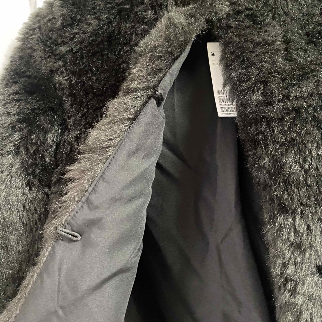 H&M フェイクファー ブラック コート