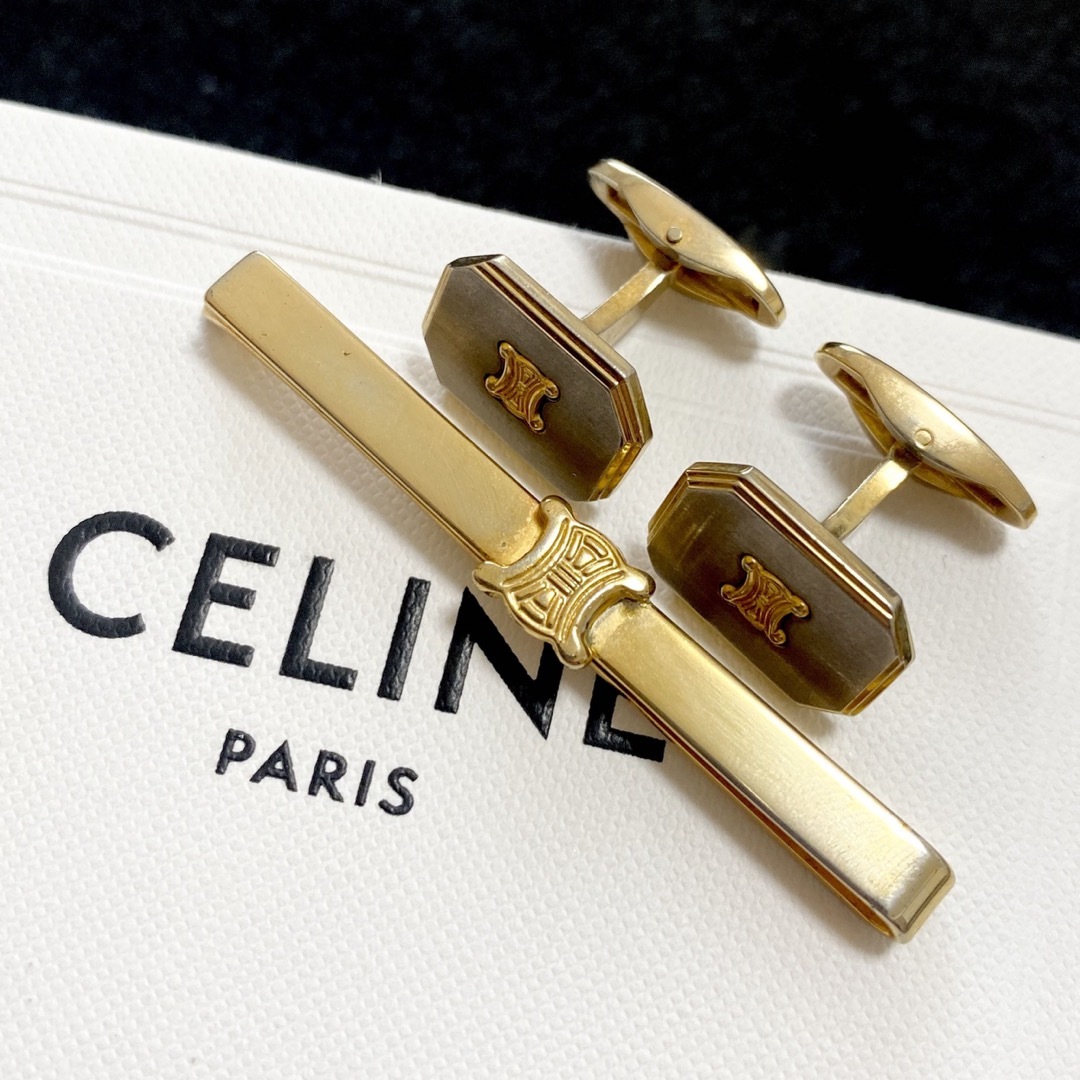 CELINE タイピン　カフス　トリオンフ　ビジネス　スーツ