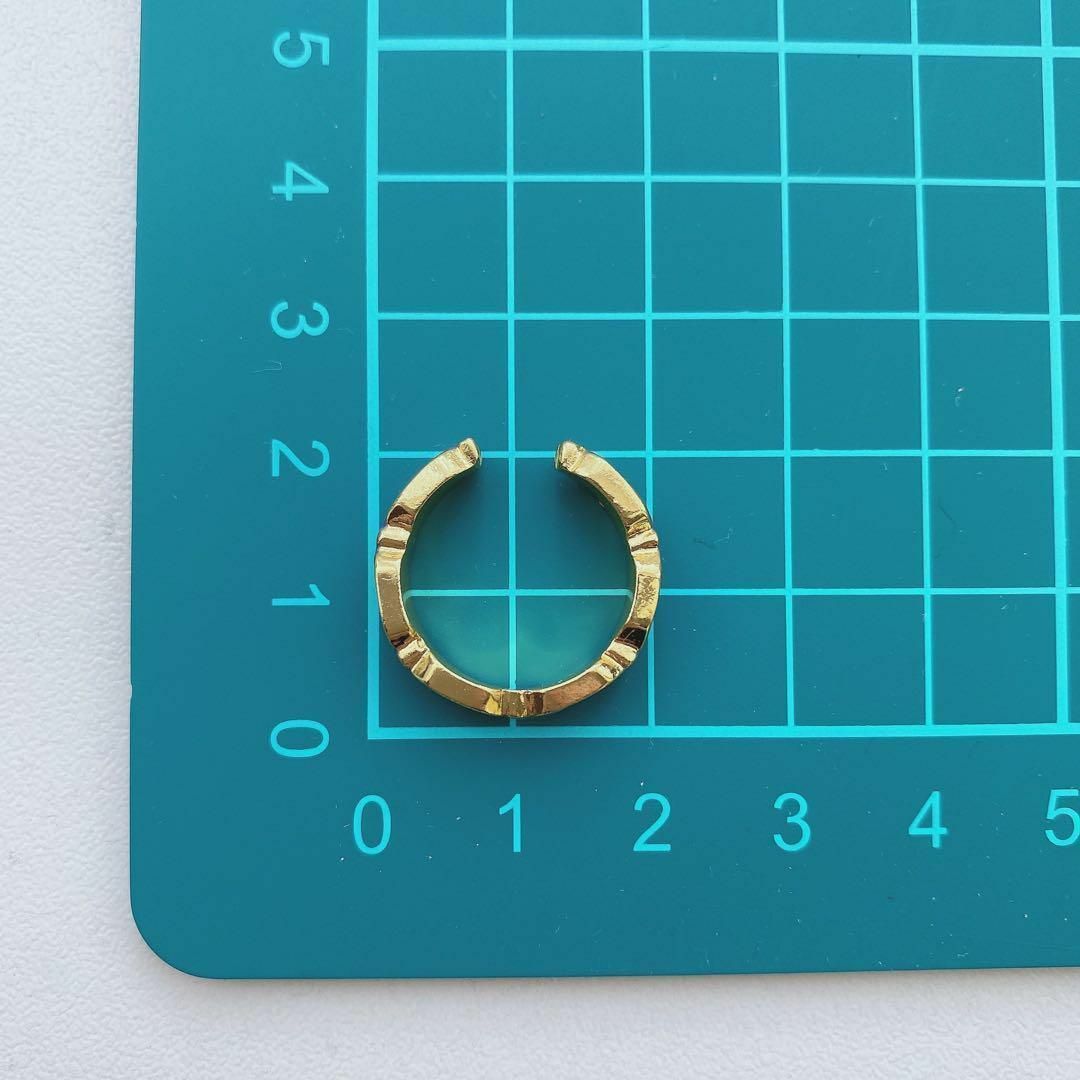 オープンリング 十字架 ネイビー ゴールド 韓国 指輪 264 レディースのアクセサリー(リング(指輪))の商品写真