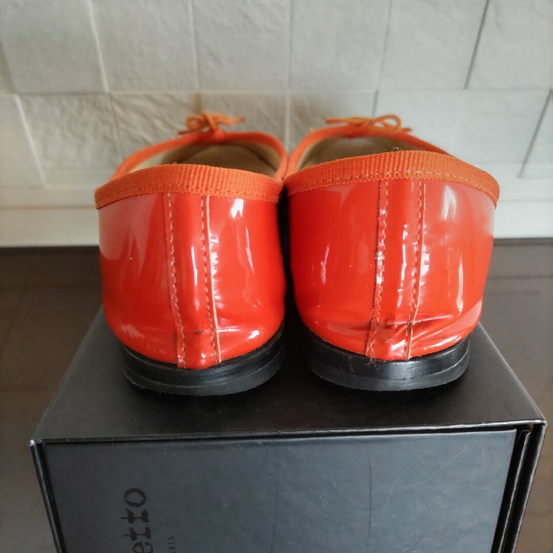 repetto(レペット)のレペット　エナメル　バレエシューズ　オレンジ　37.5 レディースの靴/シューズ(バレエシューズ)の商品写真