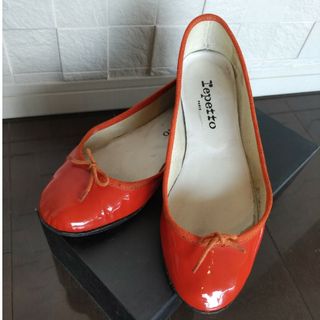 レペット(repetto)のレペット　エナメル　バレエシューズ　オレンジ　37.5(バレエシューズ)