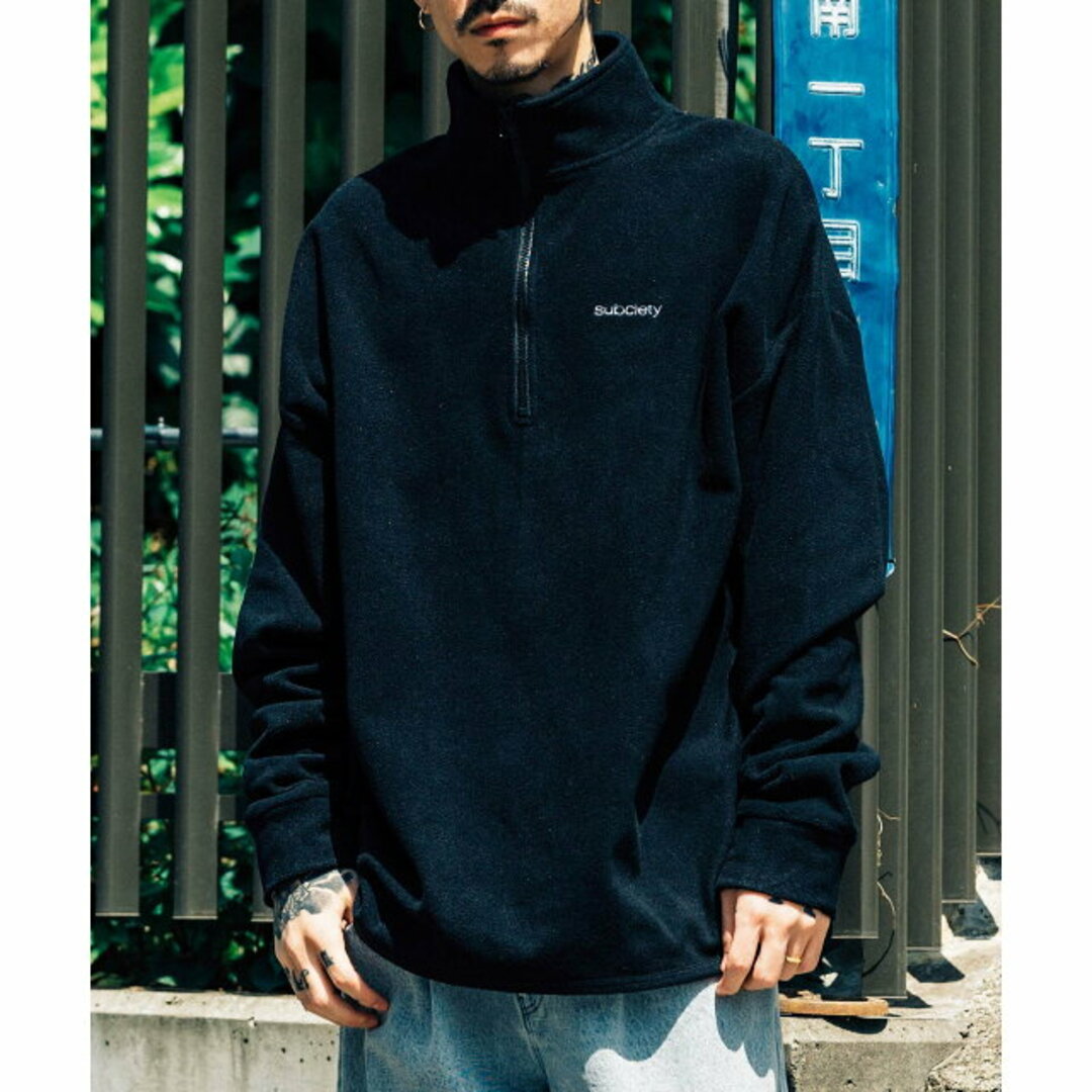 Subciety(サブサエティ)の【BLACK/BLACK】【MEDIUM】FLEECE HALF ZIP TOP その他のその他(その他)の商品写真