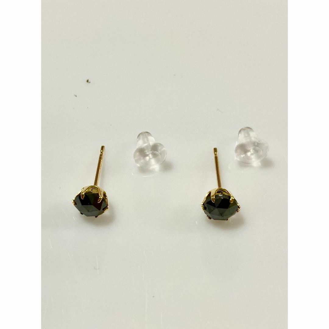 新品未使用 k18ブラックダイヤモンドピアス 計0.9ct