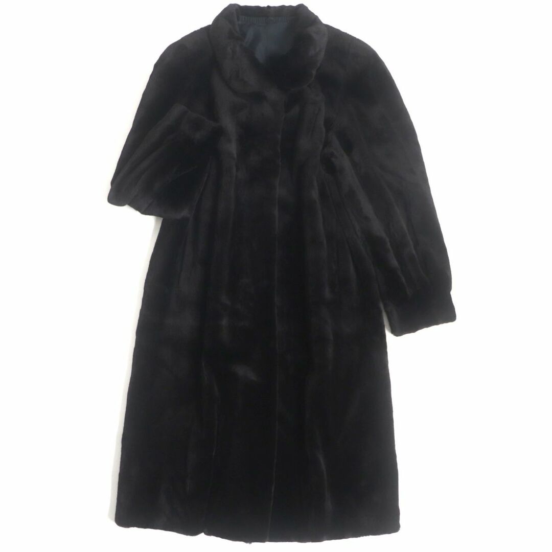 美品▽SAGA MINK サガシェアードミンク 本毛皮ロングコート ダーク