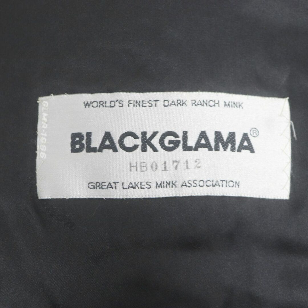 極美品▽BLACKGLAMA ブラックグラマ MINK ミンク 裏地ロゴ柄 本毛皮
