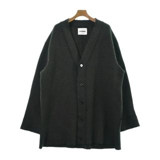 ジルサンダー(Jil Sander)のJIL SANDER カーディガン 46(M位) 深緑系x黒(総柄) 【古着】【中古】(カーディガン)