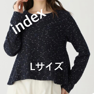 インデックス(INDEX)の3558 index ワールド トップス ネイビー L 新品未使用(ニット/セーター)