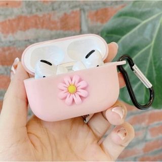 ピンク　花　AirPods ケース AirPods pro シリコン (モバイルケース/カバー)