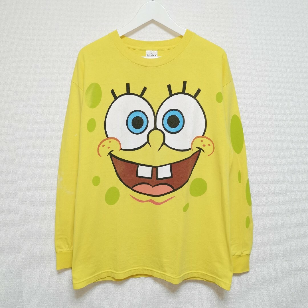 メンズL 90s スポンジボブ SpongeBob ロンT 長袖 Tシャツ USA製