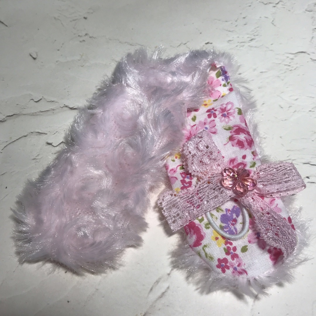 リカちゃん服ハンドメイド　〜リバーシブルショール(ピンク)〜 ハンドメイドのぬいぐるみ/人形(人形)の商品写真