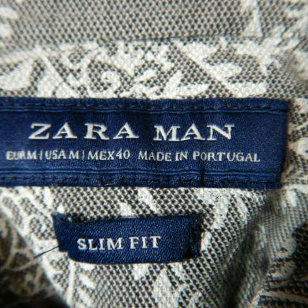 ZARA(ザラ)のo6980　ザラ　マン　半袖　ペイズリー　総柄　デザイン　ボタンダウン　シャツ メンズのトップス(シャツ)の商品写真