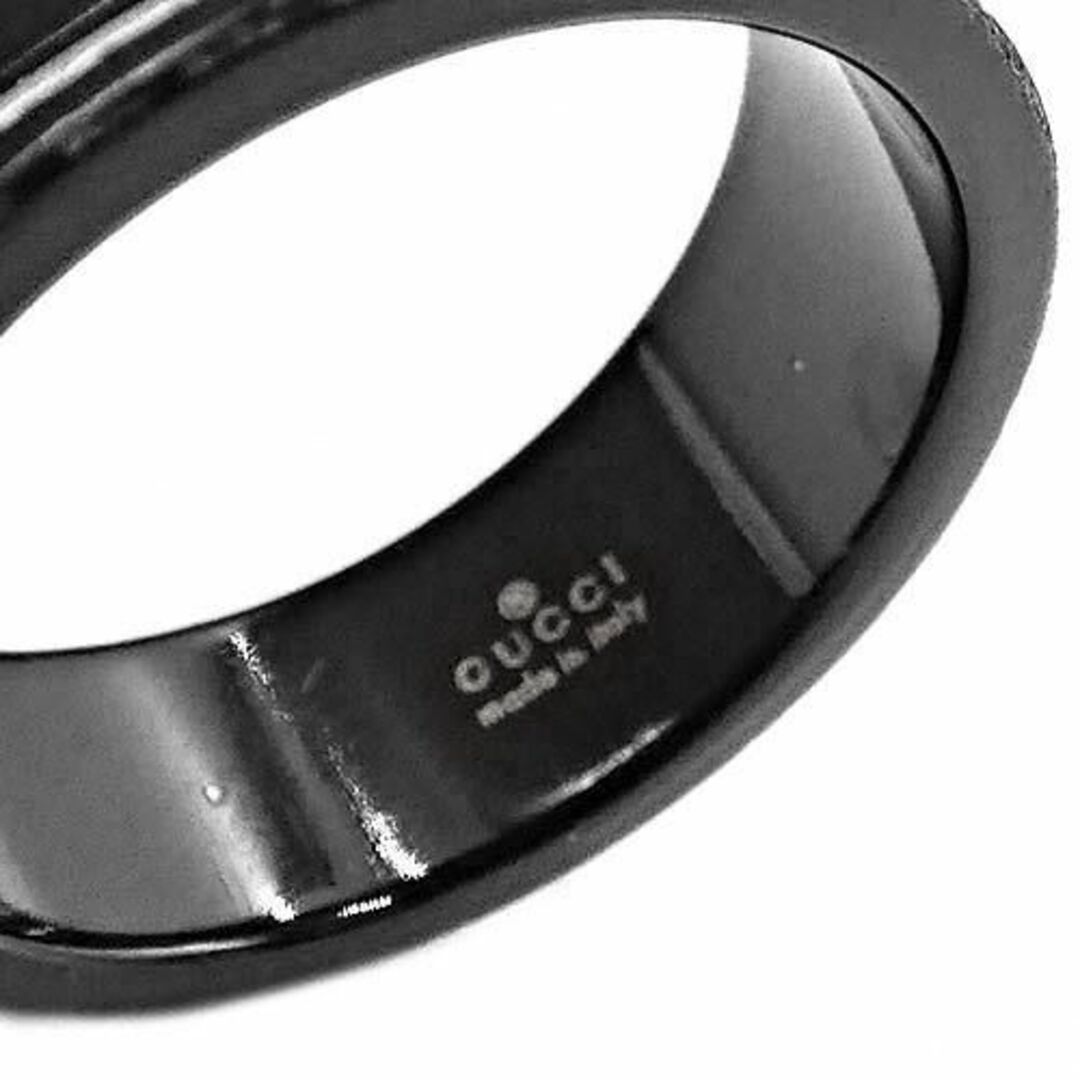 Gucci(グッチ)のグッチ アイコン セラミック リング 15号 指輪 ブラック 02258 メンズのアクセサリー(リング(指輪))の商品写真