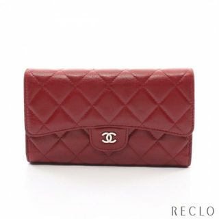 シャネル CHANEL❣️エナメル×ラムスキン❣️レッド✨長財布