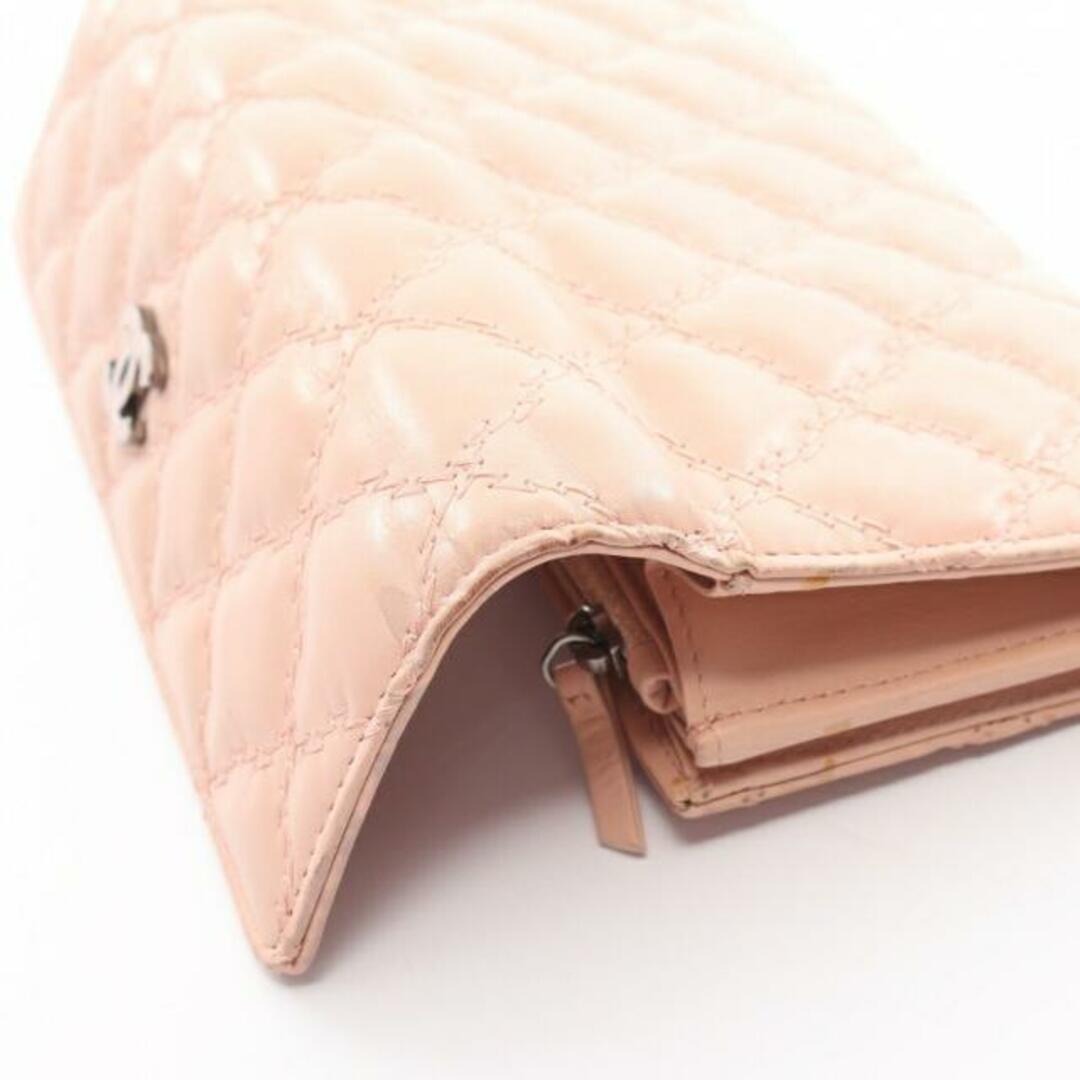 CHANEL(シャネル)のウルトラステッチ 二つ折り長財布 レザー ライトピンク シルバー金具 レディースのファッション小物(財布)の商品写真