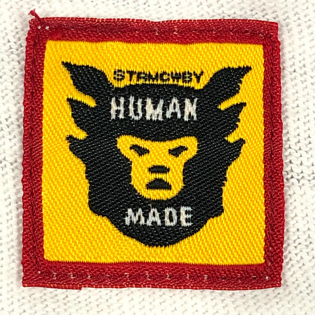 HUMAN MADE ヒューマンメイド ラグランカットソー ロングTシャツ 白×赤 サイズL 正規品 / 32010