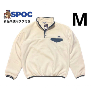 SPOC STORE】ワンポイントロゴ オーバーサイズハーフボタンフリースの