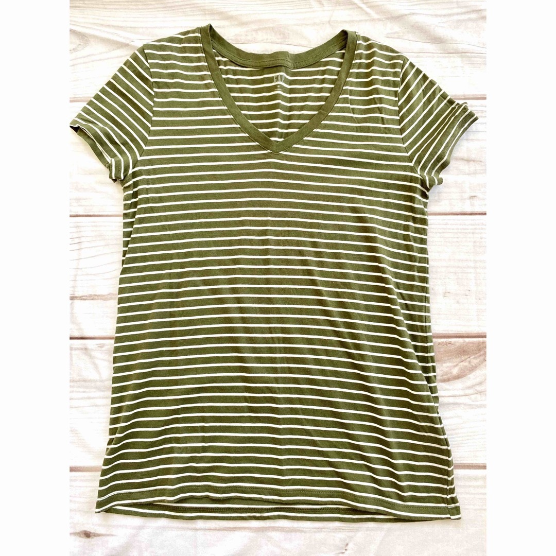 GAP(ギャップ)の【M/L】ギャップ/H&M半袖Tシャツ4点セット　ボーダー/ヒョウ柄/無地/総柄 レディースのトップス(Tシャツ(半袖/袖なし))の商品写真