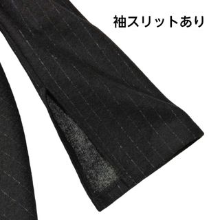 theory - セオリー ✿ ワンピース 0 黒 ストライプ 袖スリット