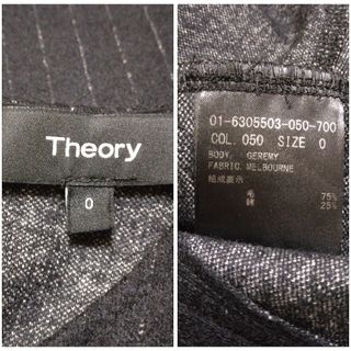 theory - セオリー ✿ ワンピース 0 黒 ストライプ 袖スリット