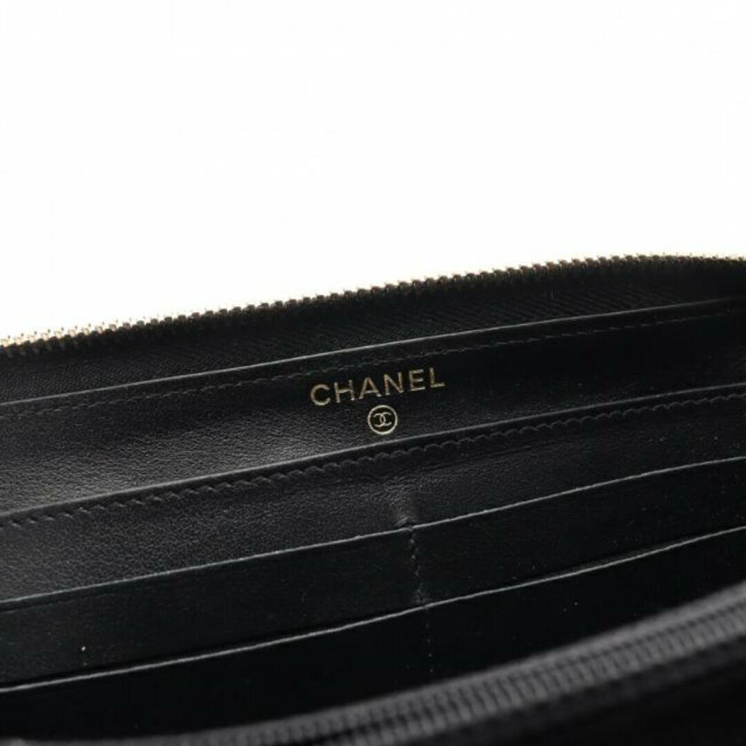 CHANEL(シャネル)のCCフィリグリー ラウンドファスナー長財布 キャビアスキン ネイビー ブラック ゴールド金具 レディースのファッション小物(財布)の商品写真