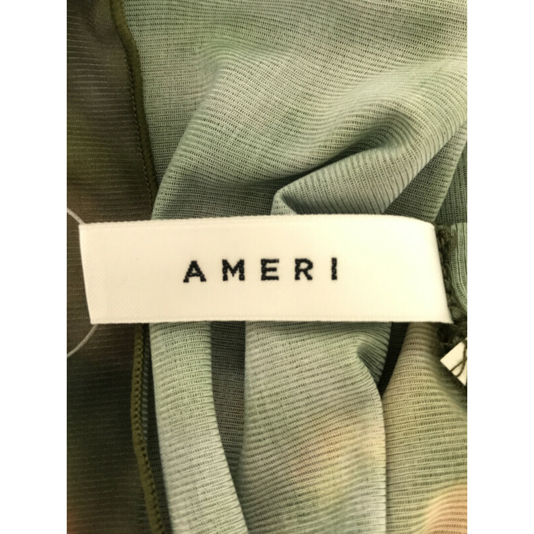 Ameri VINTAGE(アメリヴィンテージ)のAmeri アメリ 22AW CAMILA SHEER CUT TOP 総柄ハイネックカットソー グリーン×オレンジ F レディースのトップス(カットソー(長袖/七分))の商品写真