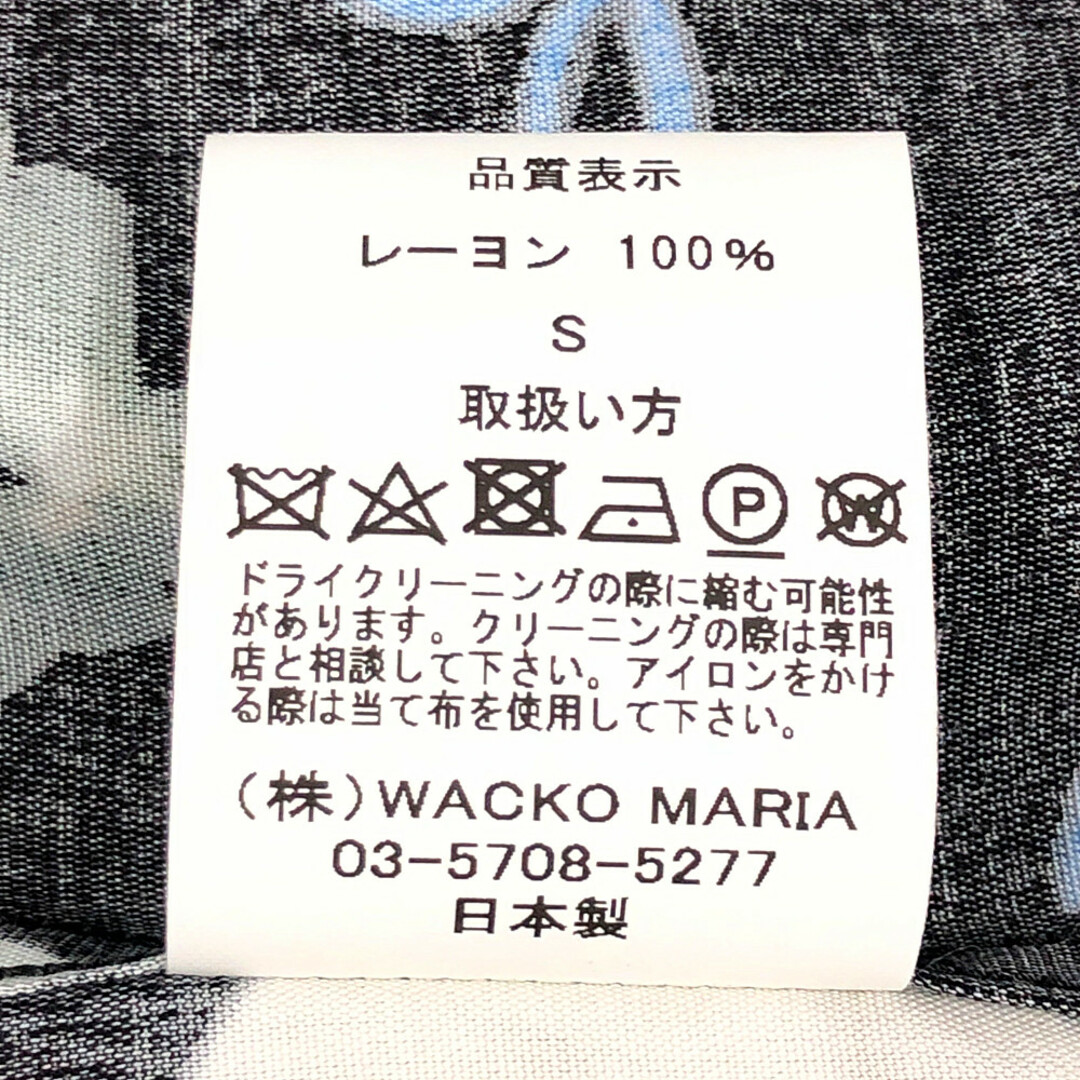 WACKO MARIA ワコマリア 薔薇 ハワイアンシャツ アロハシャツ 黒 サイズS 正規品 / 32008