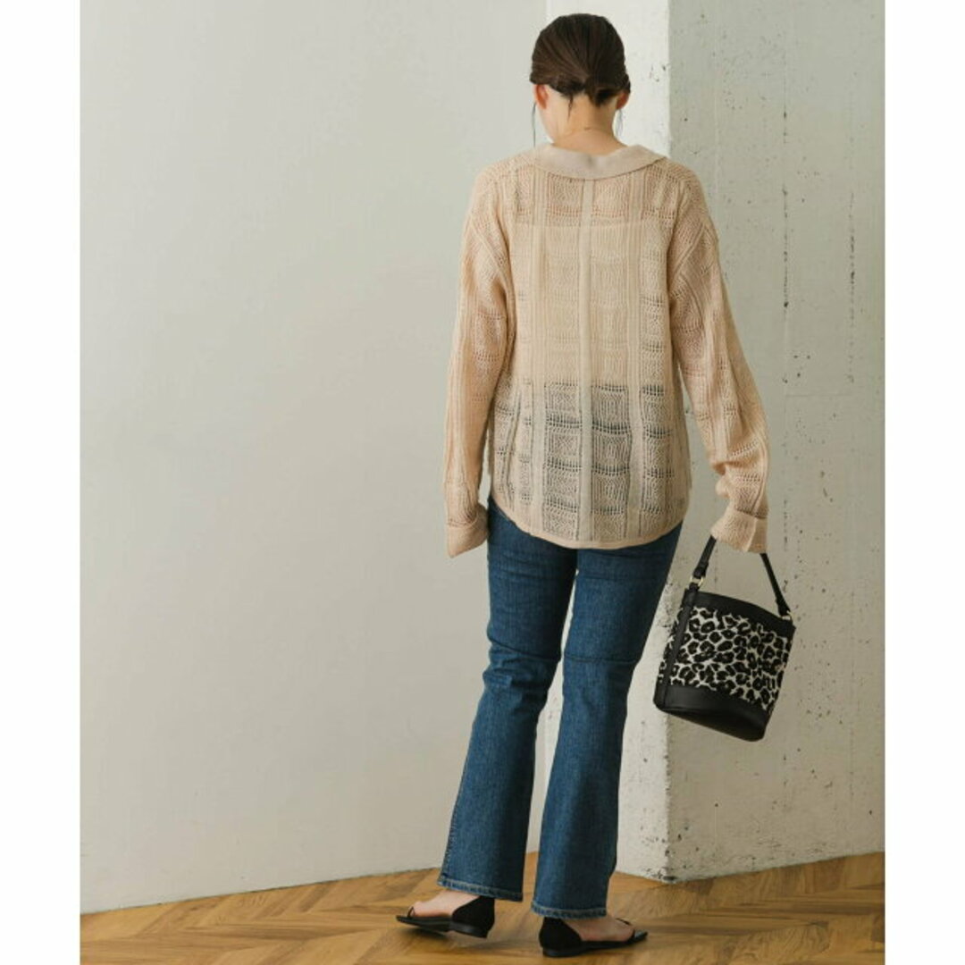 URBAN RESEARCH ROSSO(アーバンリサーチロッソ)の【L/BEIGE】F by ROSSO 柄編みニットシャツ レディースのトップス(ニット/セーター)の商品写真