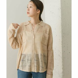 アーバンリサーチロッソ(URBAN RESEARCH ROSSO)の【L/BEIGE】F by ROSSO 柄編みニットシャツ(ニット/セーター)