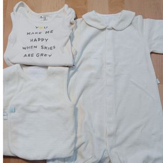 ベビーギャップ(babyGAP)のロンパース　ベスト　ボディーオール　セット　ボーダー(ロンパース)