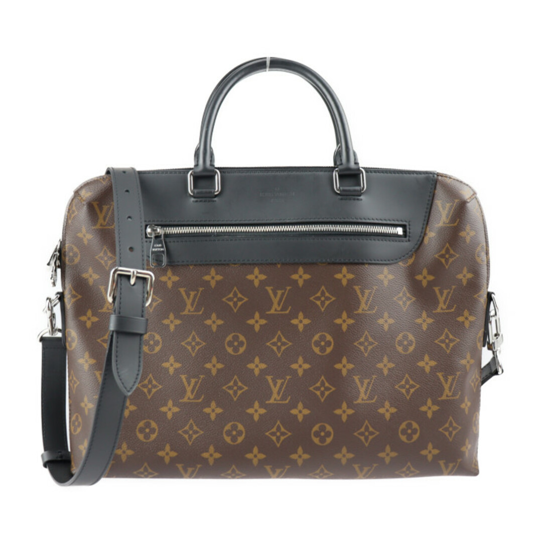 LOUIS VUITTON ルイ ヴィトン  PDJ ポルトドキュマン ジュール NM ビジネスバッグ M54019 モノグラムマカサー   ブラウン ブラック シルバー金具 2WAY ブリーフケース ショルダーバッグ 【本物保証】