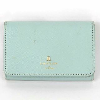 ランバンオンブルー(LANVIN en Bleu)のランバンオンブルー 名刺入れ 本革レザー カードケース ロゴ シンプル ブランド 小物 レディース グリーン LANVIN en Bleu(名刺入れ/定期入れ)