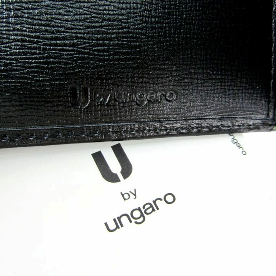ユーバイウンガロ 二つ折り財布 未使用 レザー コンパクト ブランド ウォレット 小銭入れあり 黒 メンズ ブラック U by ungaro